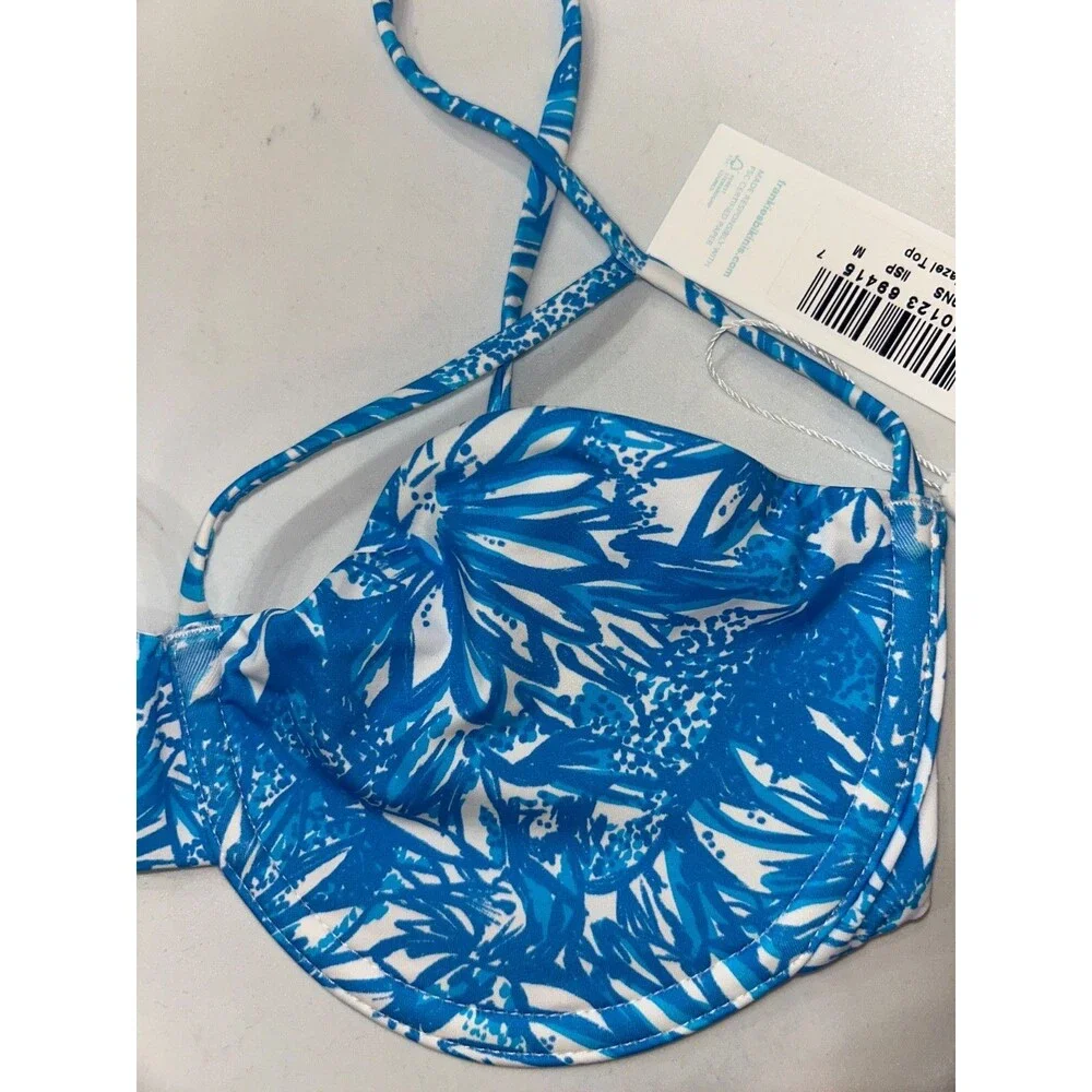 Frankies Bikinis NWT Women's Hazel Top size M Underwire Blue